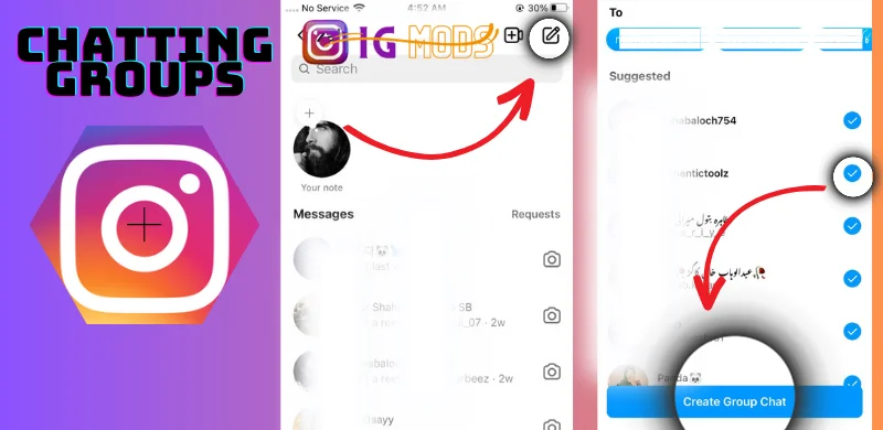 instagram++ apk Chatting Groups